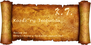 Kozáry Teobalda névjegykártya